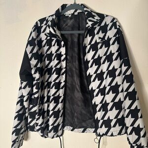 Puma Houndstooth Print Windbreaker Size Large